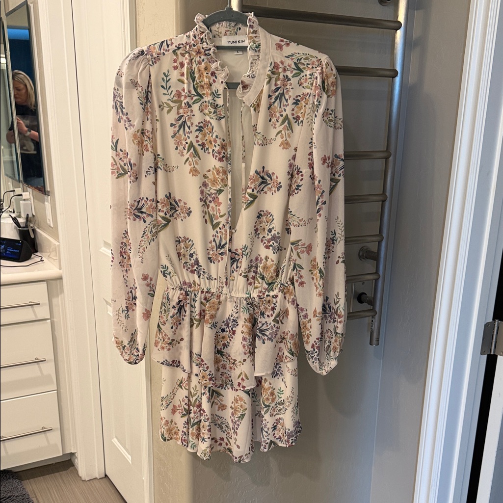 Yumi Kim Floral Long Sleeve Dress - Cream And Multicolor